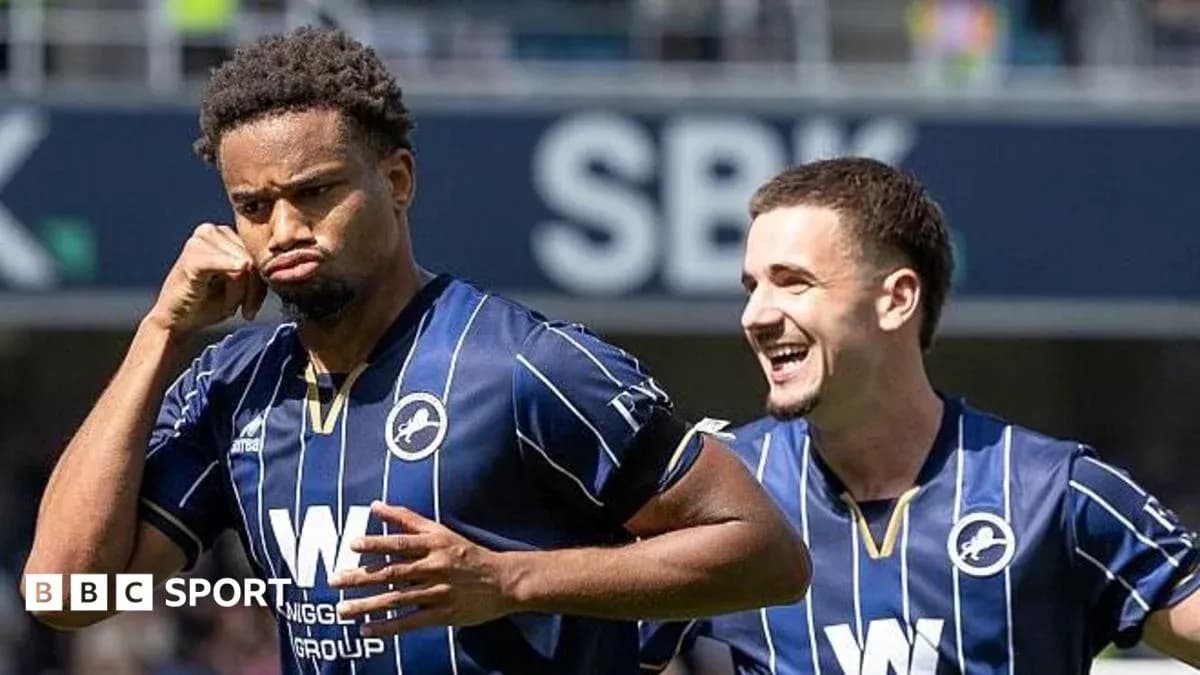 Millwall players celebrating after scoring a goal