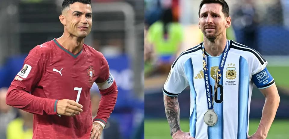 Cristiano Ronaldo and Lionel Messi during World Cup event