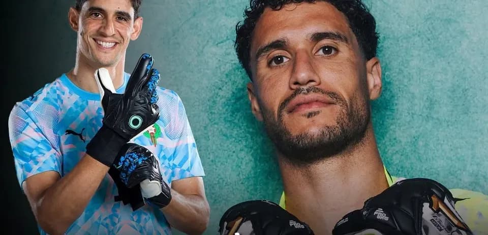 Two goalkeepers posing with gloves and smiles