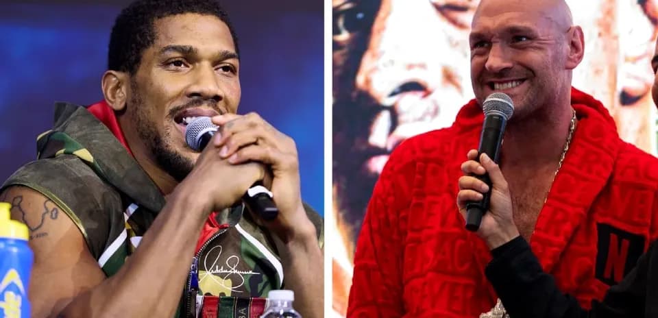 Boxers speaking at press conference event