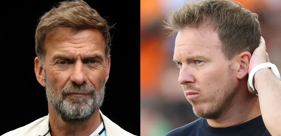 Two football managers during a match