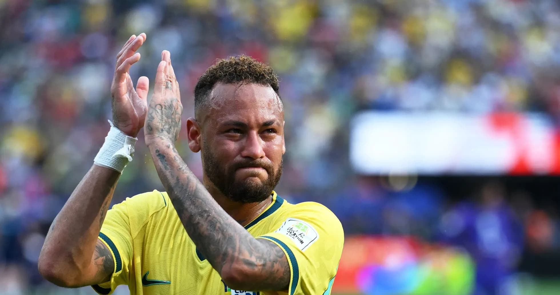 Neymar applauding fans after a match