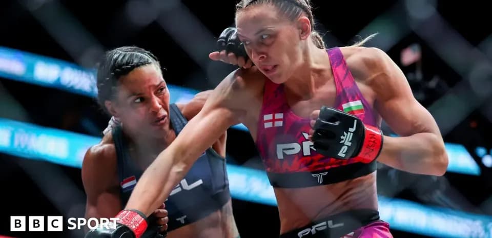 Two fighters competing in a PFL match
