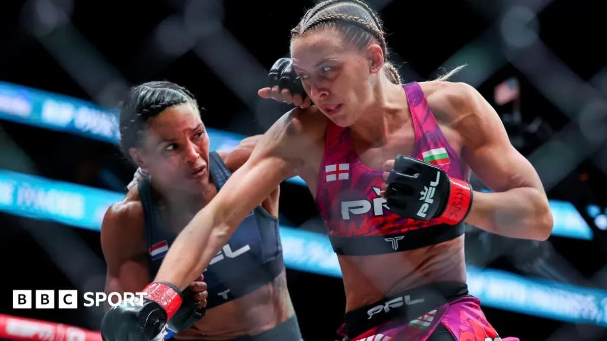 Two fighters competing in a PFL match