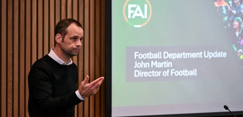 John Martin presenting Football Department update