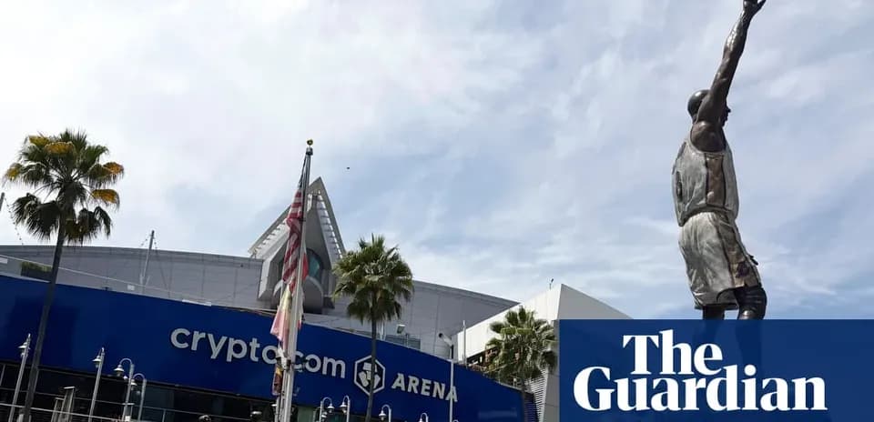 Statue of player outside Crypto.com Arena