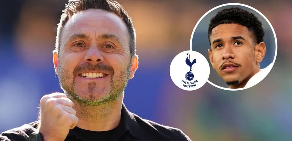 Tottenham manager celebrating with player in inset