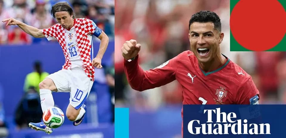 Luka Modric and Cristiano Ronaldo during match action