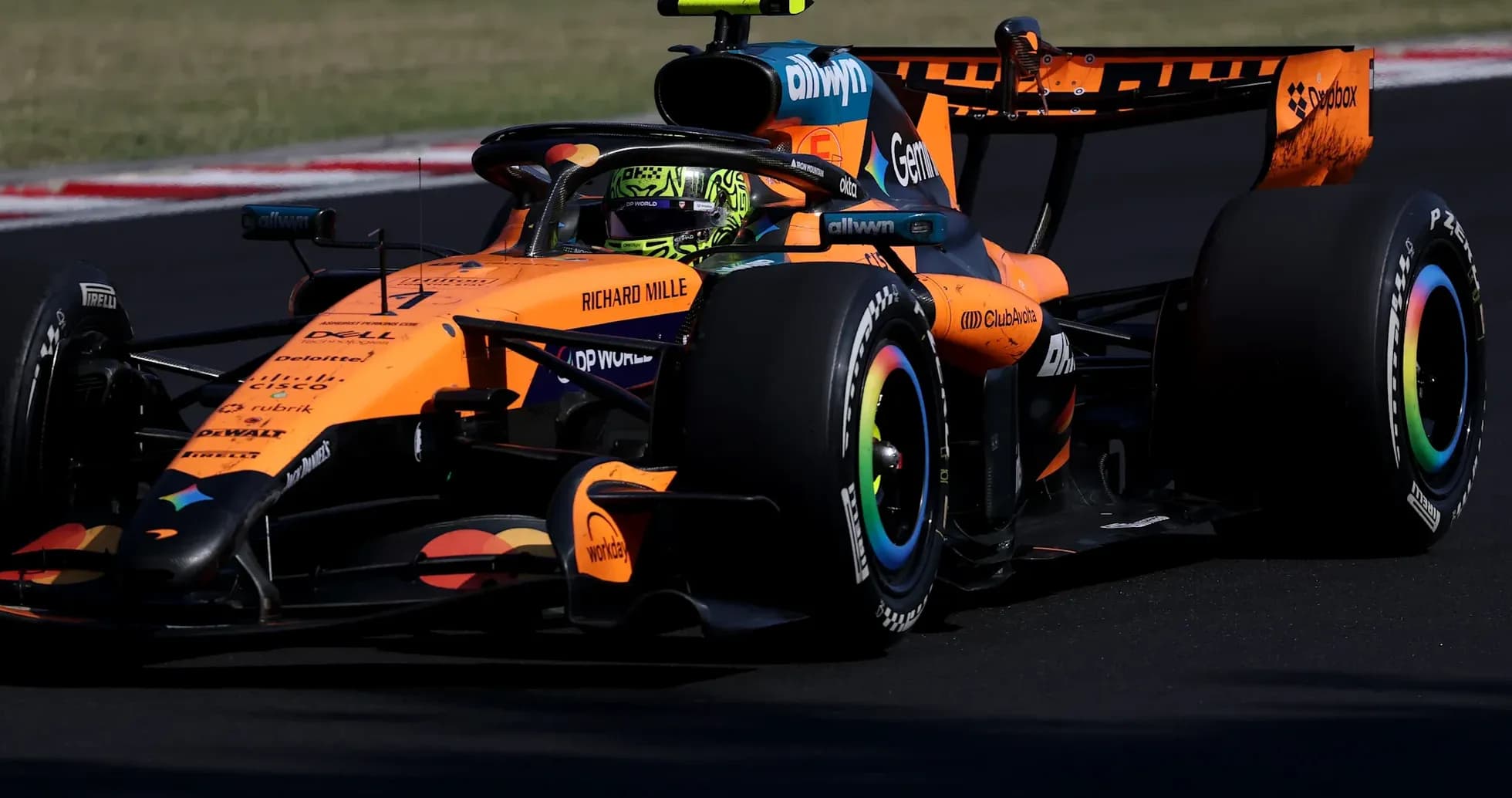 Formula 1 car racing on track during event