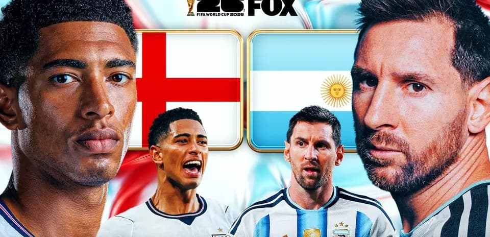 Englaniya va Argentina futbol jamoalari o'yinchilari