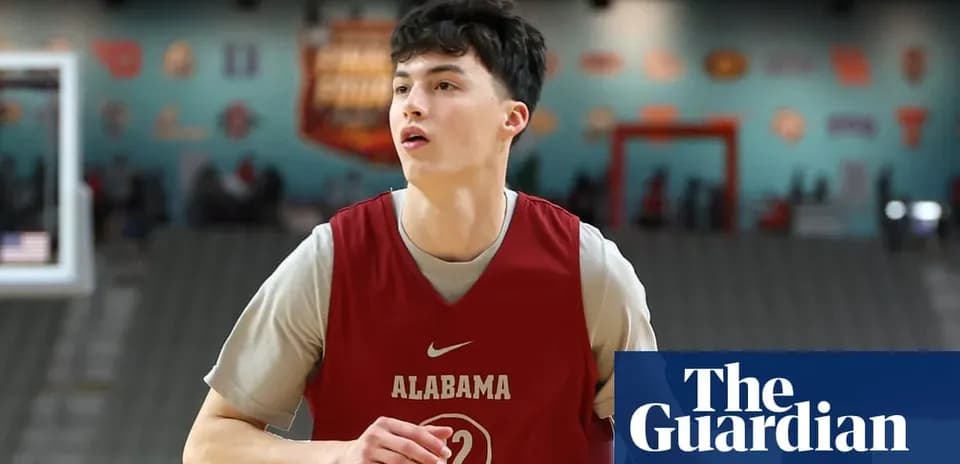 Basketball player in Alabama jersey during practice