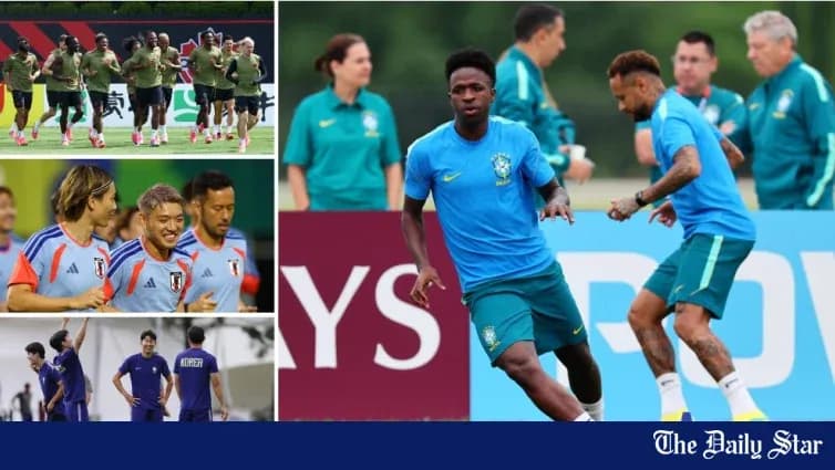 Brazil and Japan players training before match Brazil and Japan players training before match