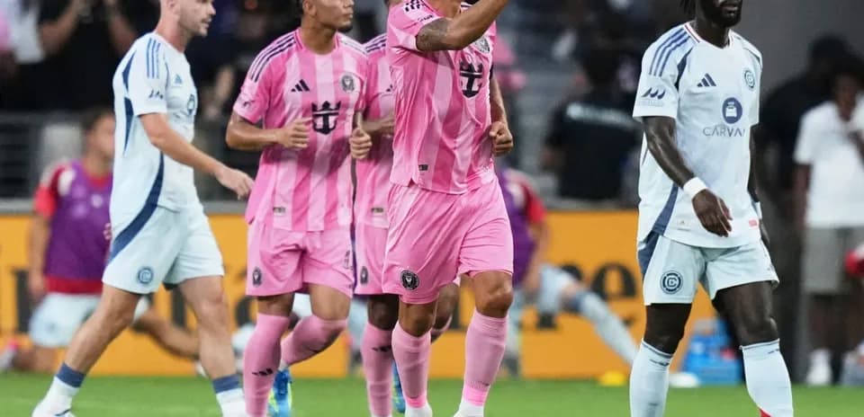 Miami players celebrating a goal during match