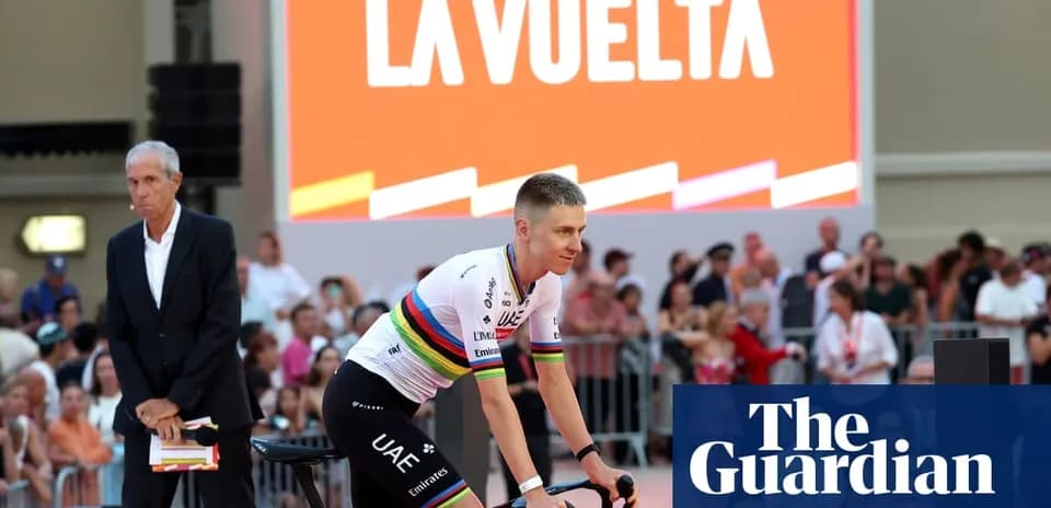 Cyclist preparing on stage at La Vuelta event