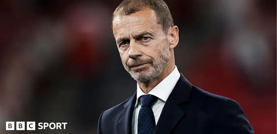 UEFA president speaking at an event