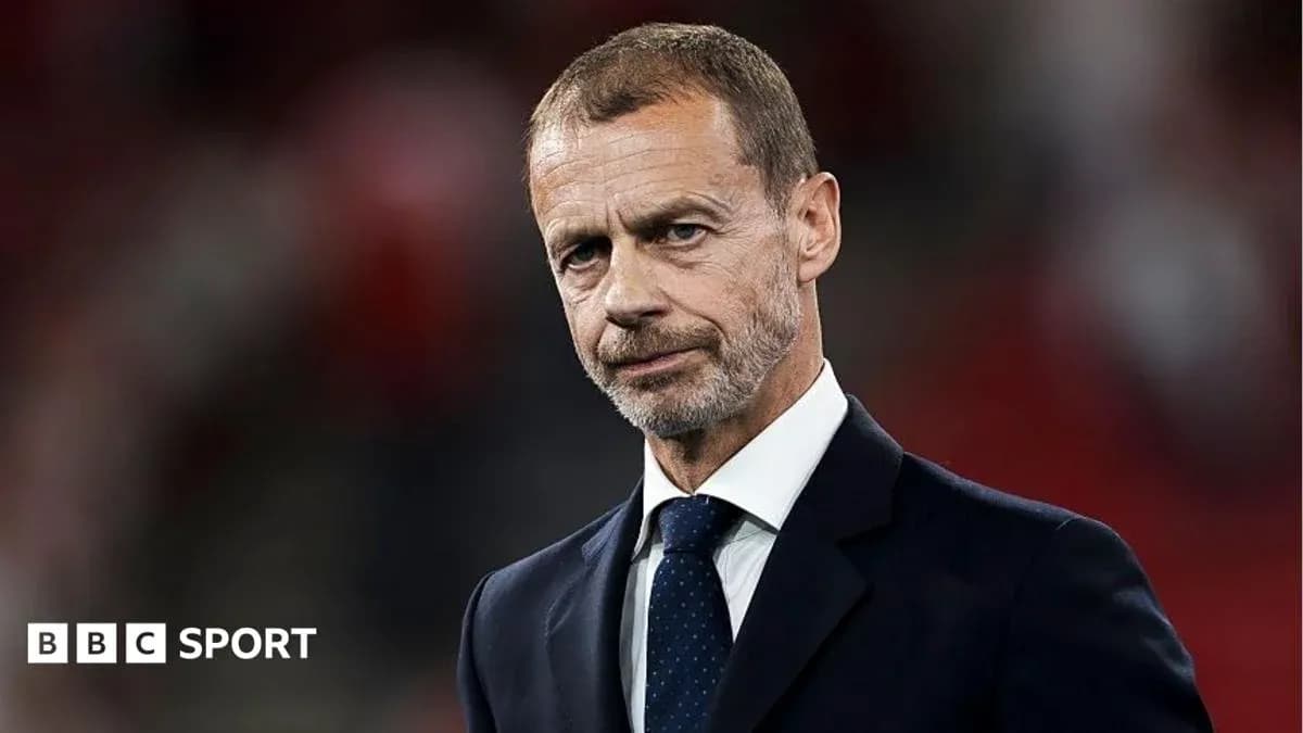 UEFA president speaking at an event