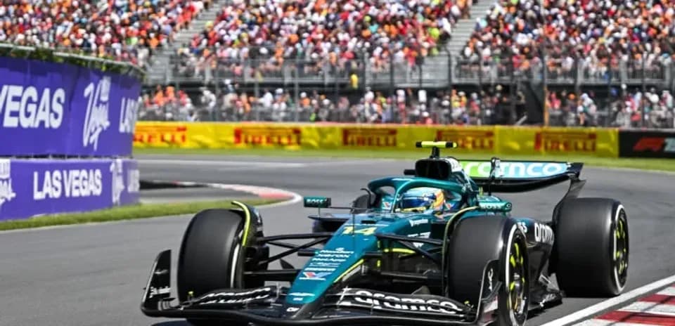 Aston Martin car racing at Las Vegas Grand Prix