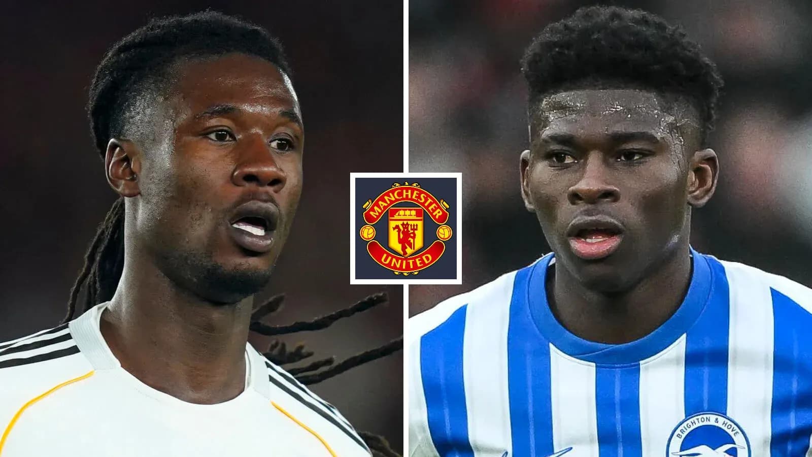 Two football players with Manchester United logo