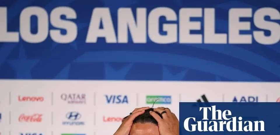 Shocked person at press conference in Los Angeles