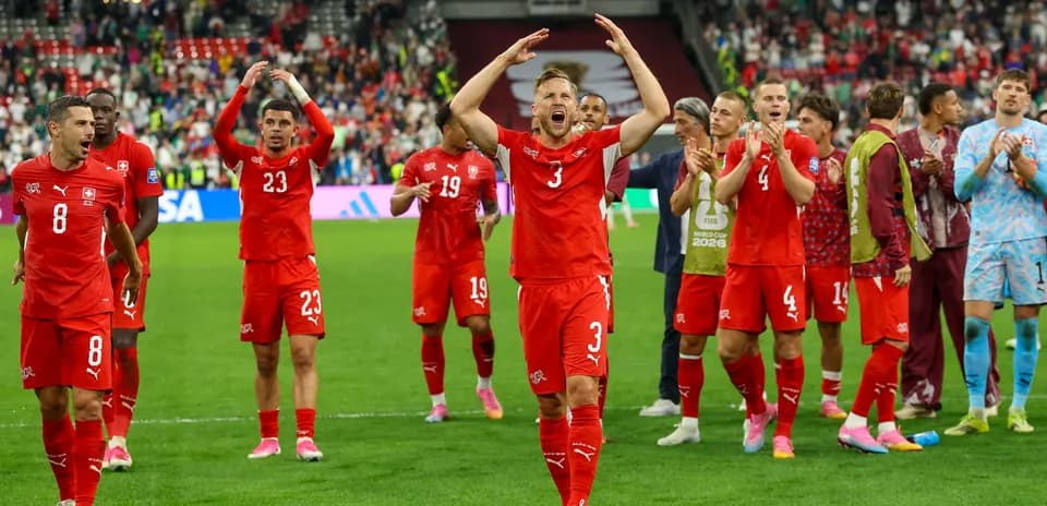 Shveytsariya futbolchilari g'alaba nishonlayapti