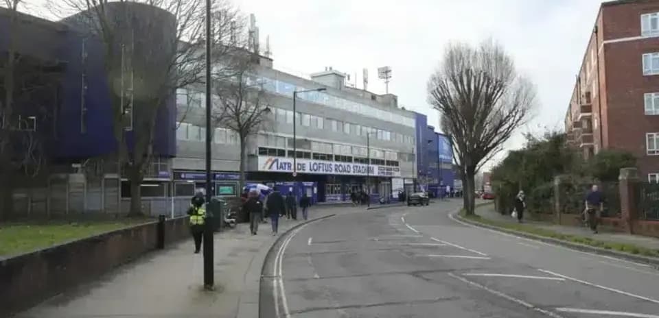 Loftus Road Stadium exterior view on street
