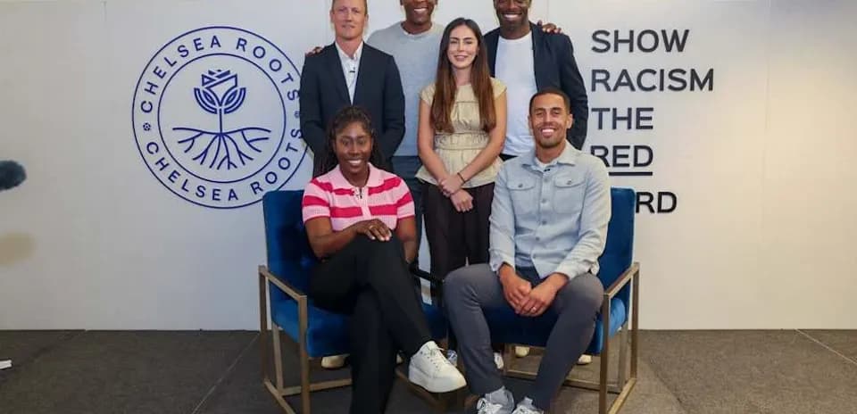 Group promoting anti-racism initiative at event