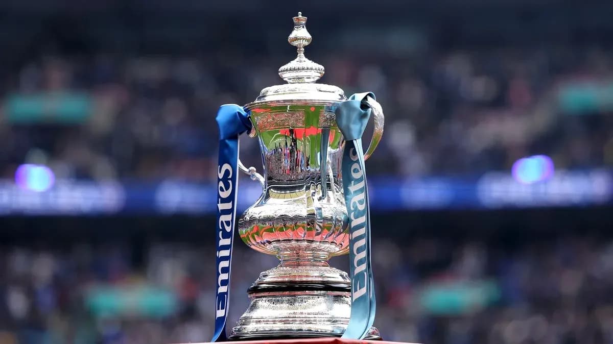 Emirates FA Cup trophy on display at stadium