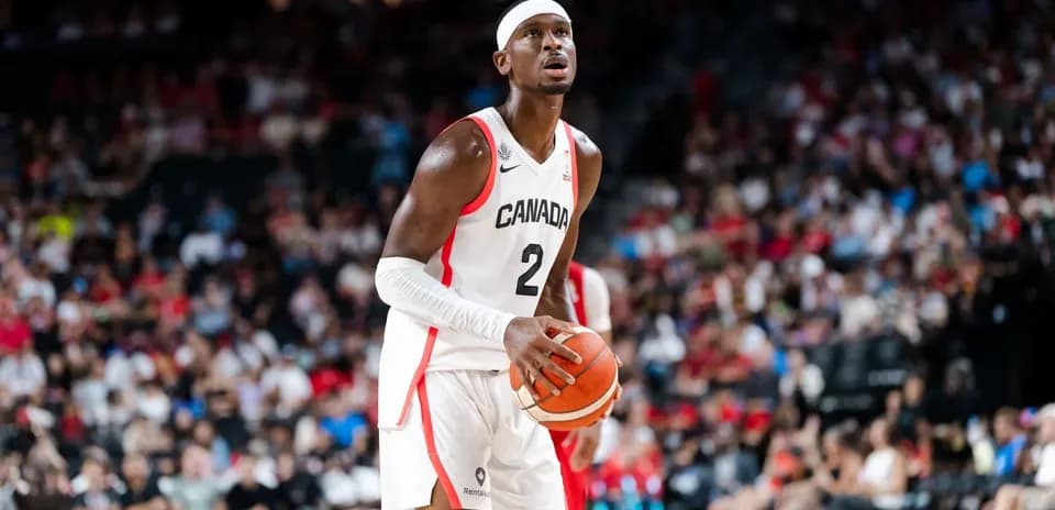 Basketball player preparing to shoot free throw