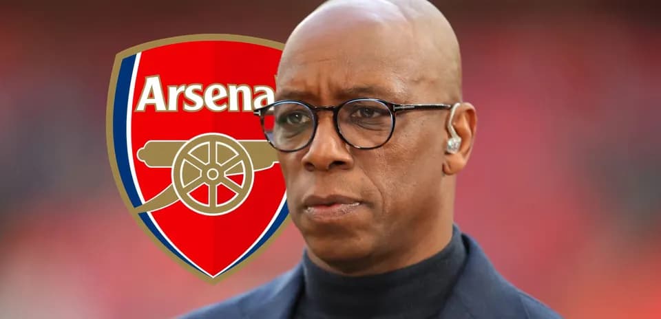 Arsenal logo with man in glasses and headset