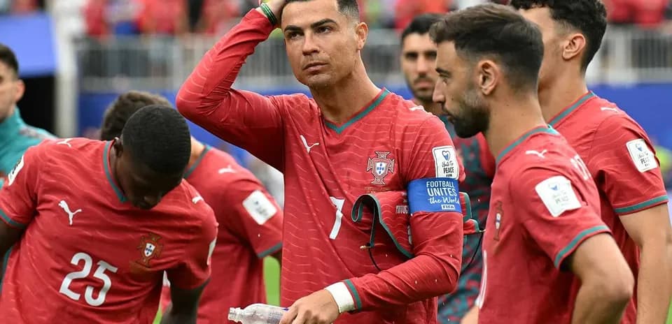 Portugal players regrouping during a match