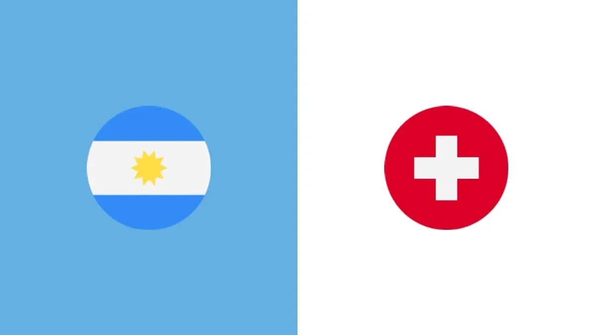 Flags of Argentina and Switzerland side by side