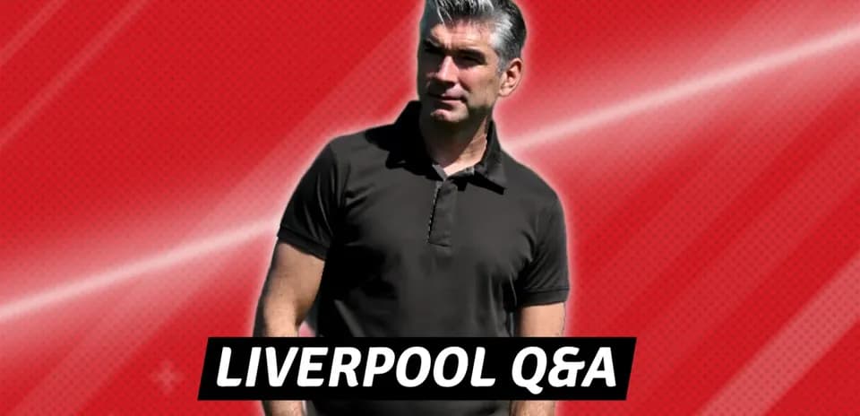 Man standing in front of red background during Q&A