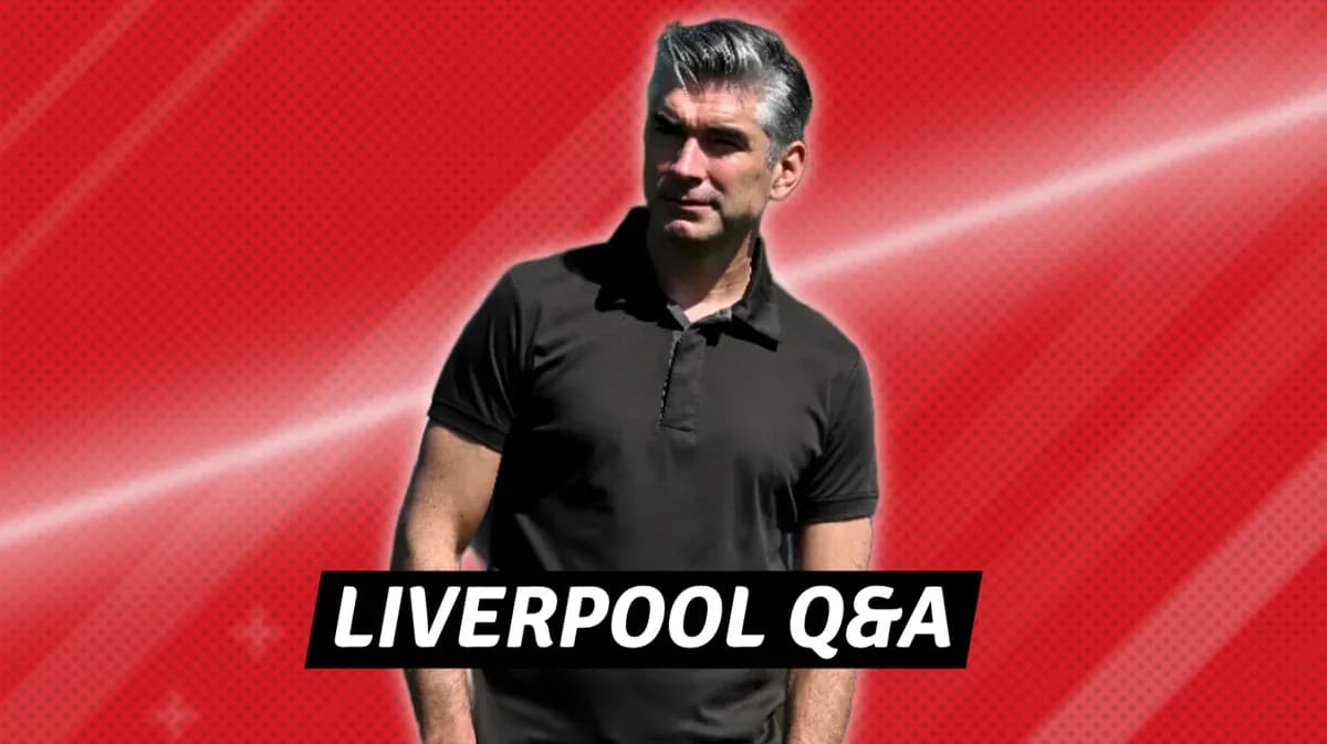 Man standing in front of red background during Q&A