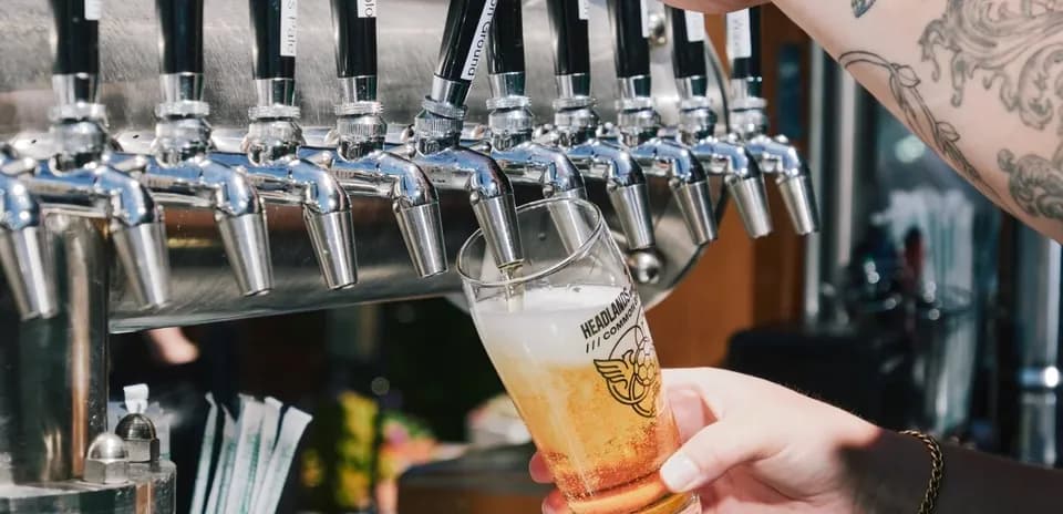 Pint being filled from a beer tap