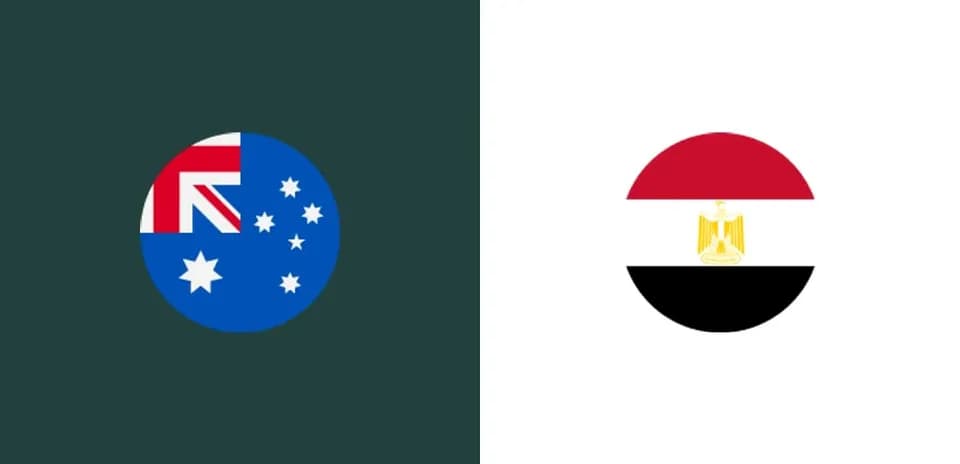 Flags of Australia and Egypt side by side