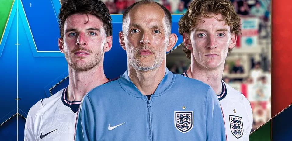 Three football figures posing together for portrait