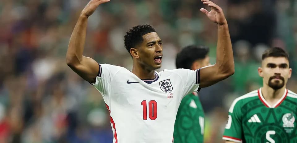 England player gesturing during match against Mexico
