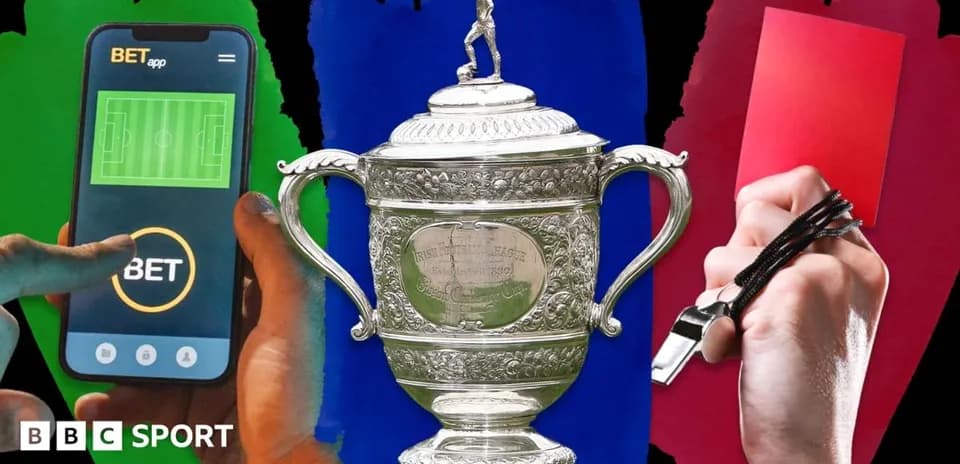 Smartphone with betting app and trophy illustration