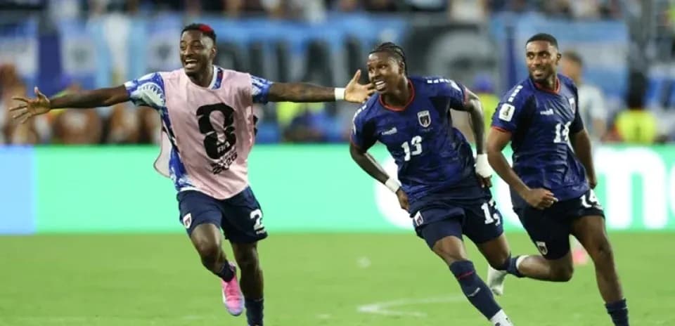 Jubilation of players after scoring a goal