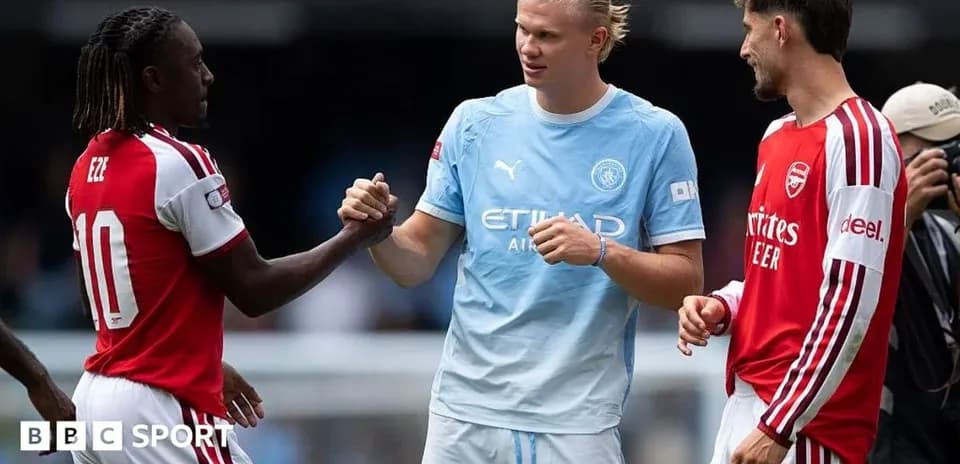 Eze and Haaland shaking hands before match