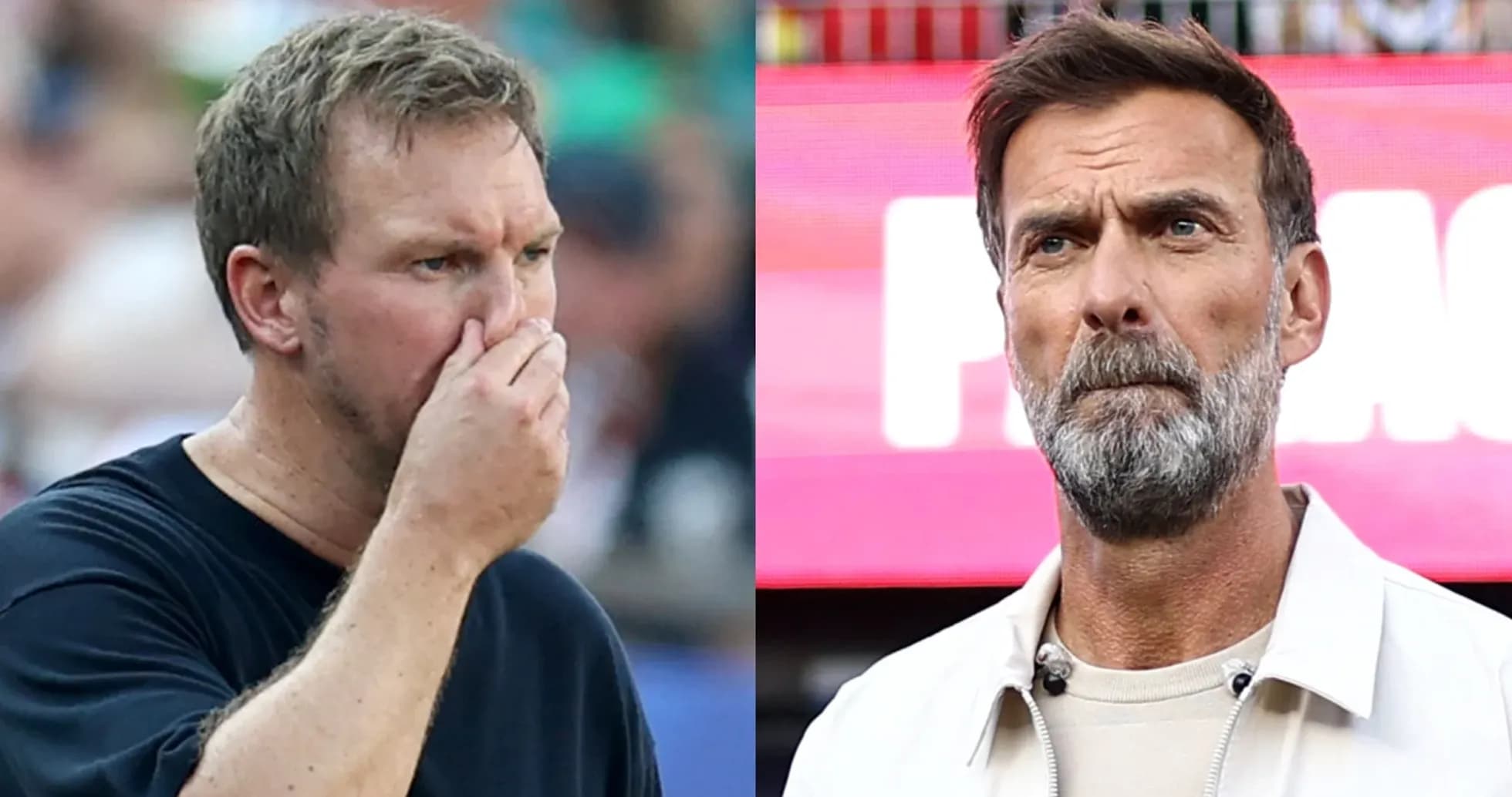 Two coaches observing the game from sidelines