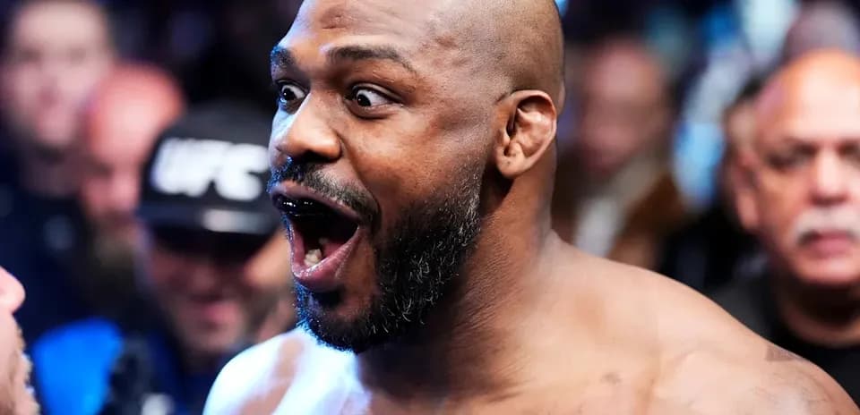 Jon Jones reacting excitedly before UFC match