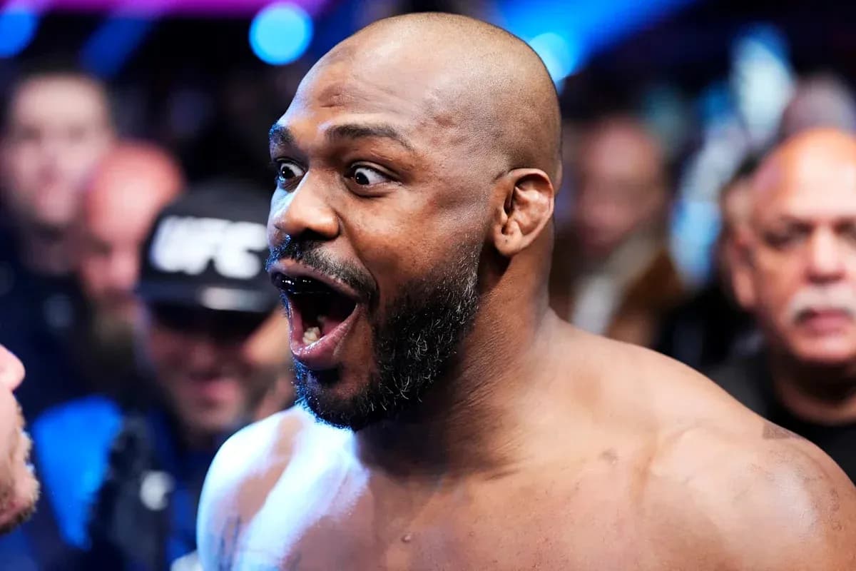 Jon Jones reacting excitedly before UFC match