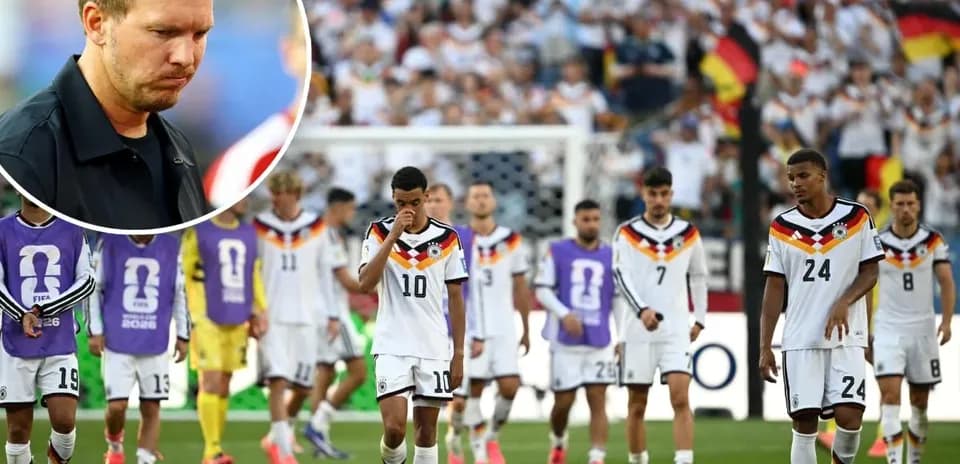 Germany team walking off field after match defeat