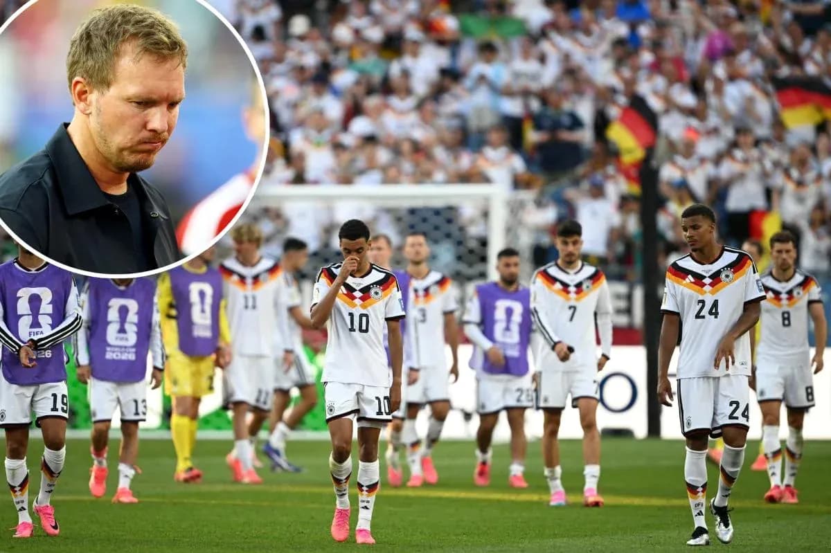 Germany team walking off field after match defeat