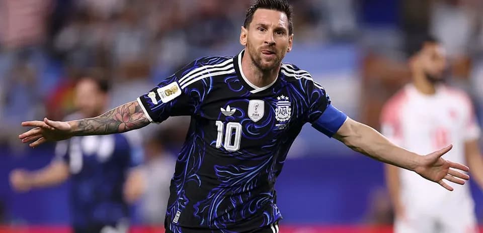 Lionel Messi celebrating a goal during match