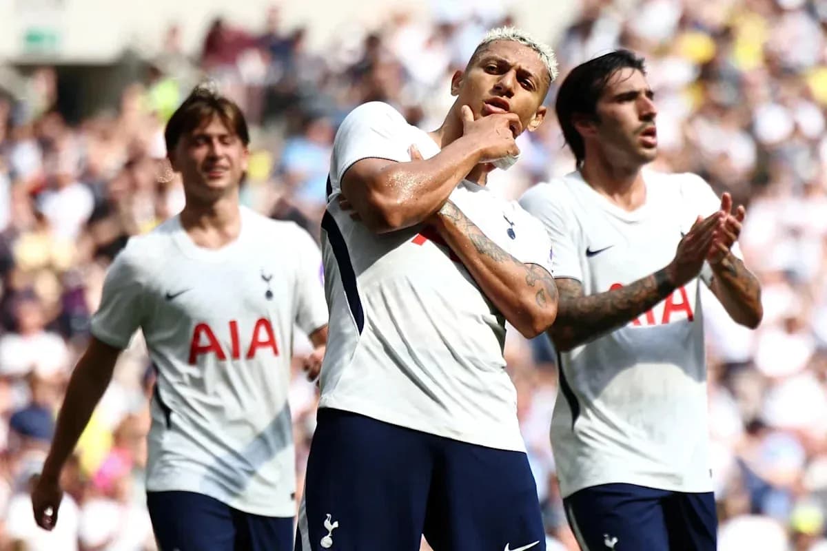 Tottenham players celebrating after a goal