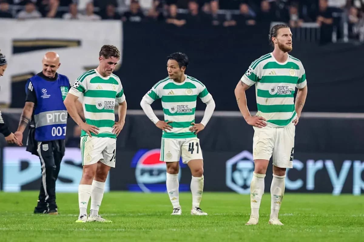 Celtic players reacting after a match loss