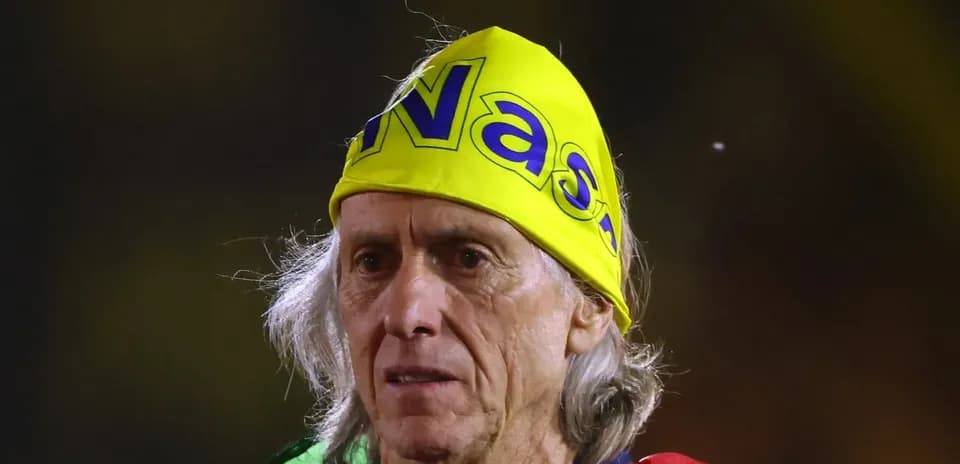 Older man wearing a bright yellow headband