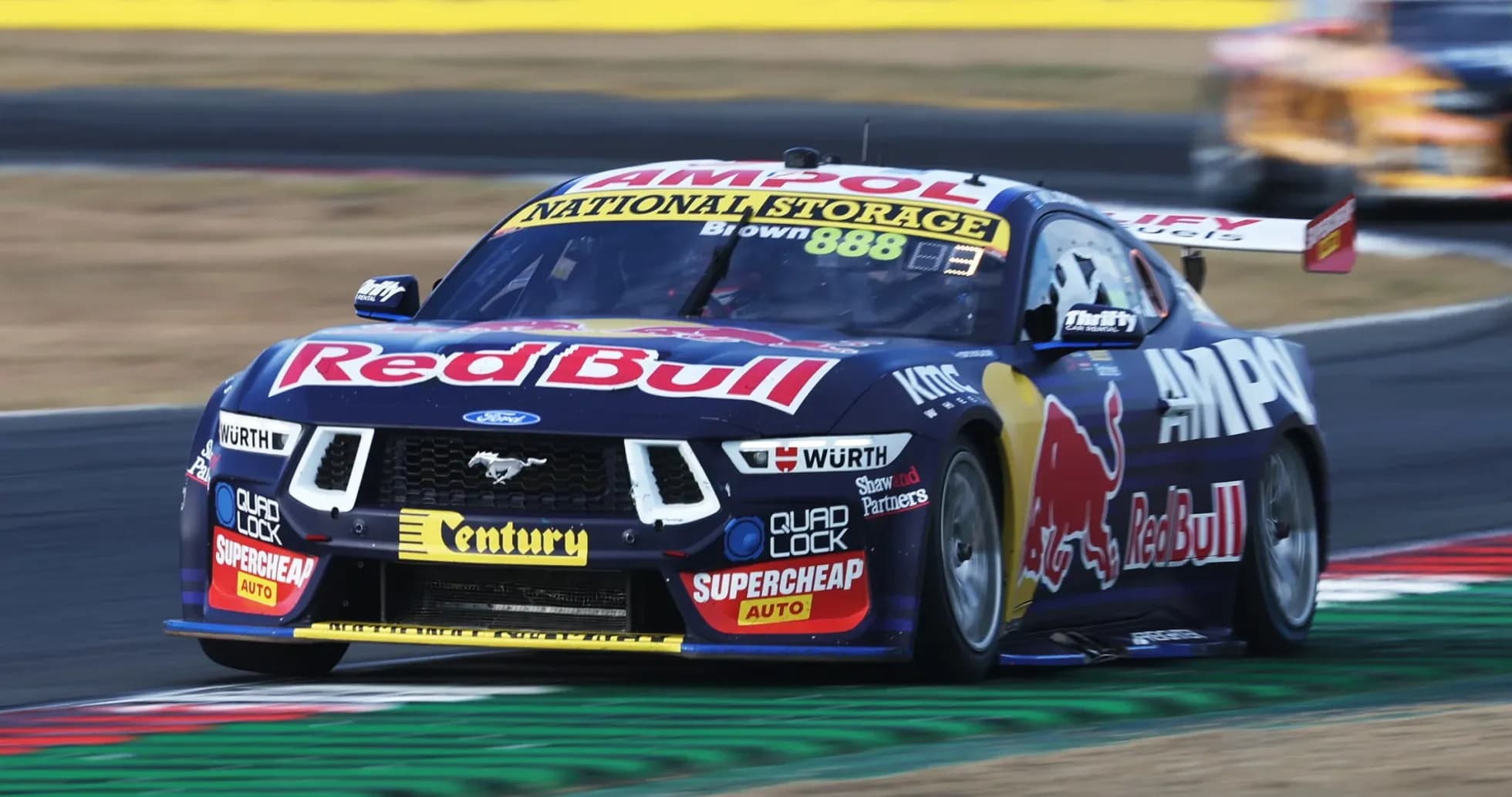 Red Bull Ford racing car on track during competition
